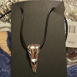 Silver Skull Pendant Necklace